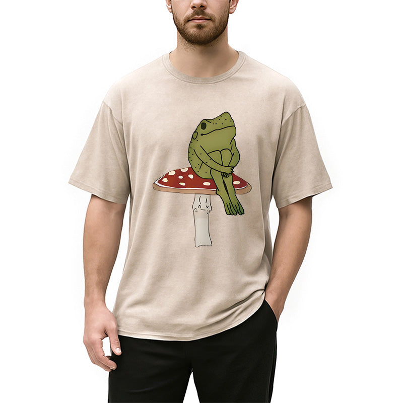 bbb Frog on Mushroom Washed T-Shirt