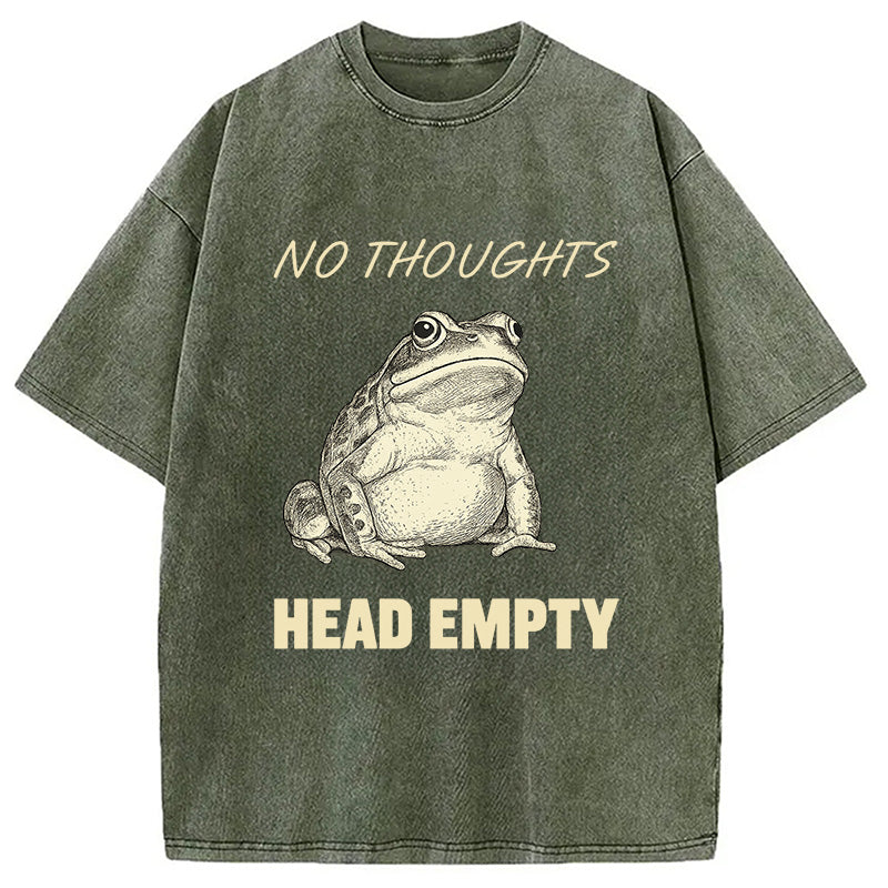 bbb No Thoughts Frog Washed T-Shirt