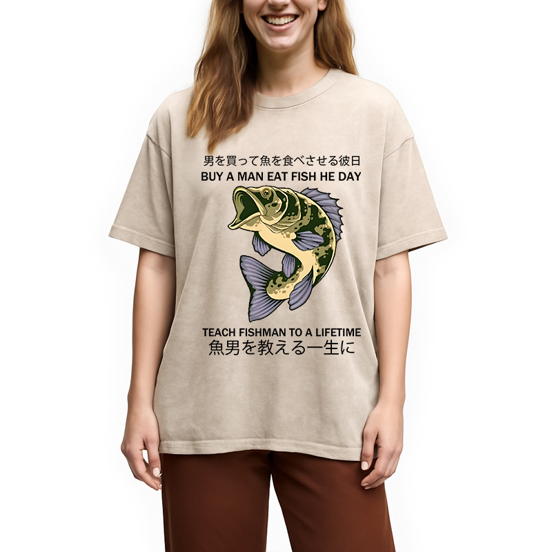 bbb Teach A Man To Fish Washed T-Shirt