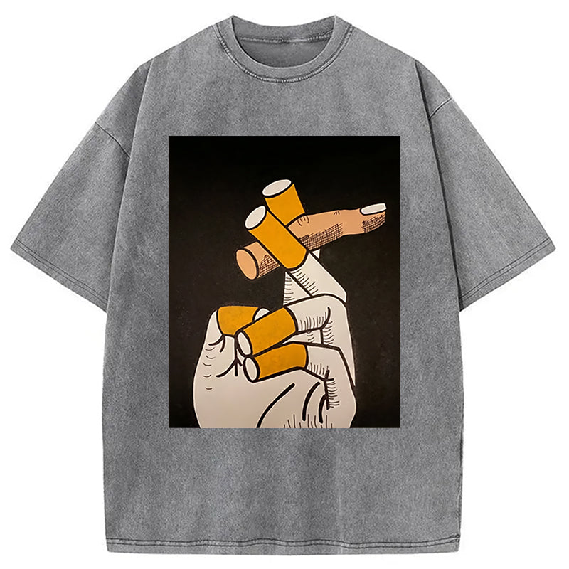 bbb Finger Cigarette Washed T-Shirt
