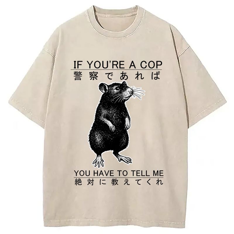 bbb If You're A Cop Japanese Rat Washed T-Shirt