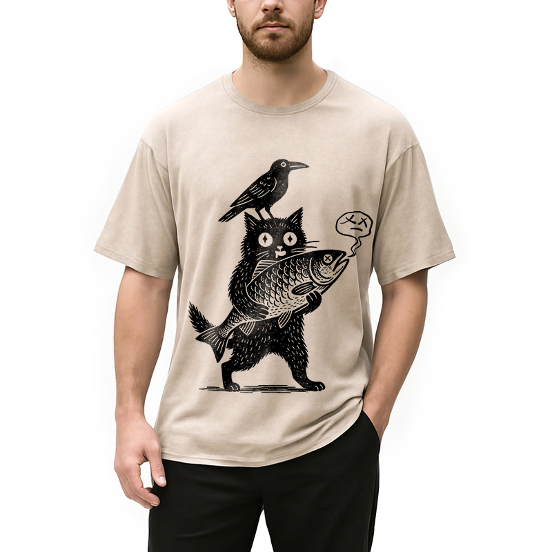 bbb Black Animals Washed T-Shirt