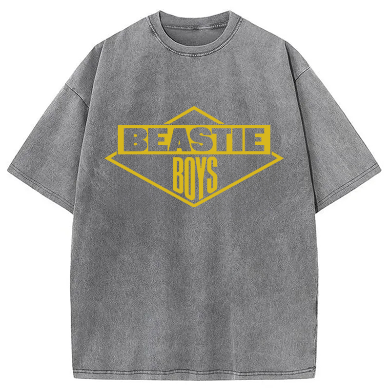 bbb Vintage Black Logo Beastie Boys Hiphop Washed T-Shirt