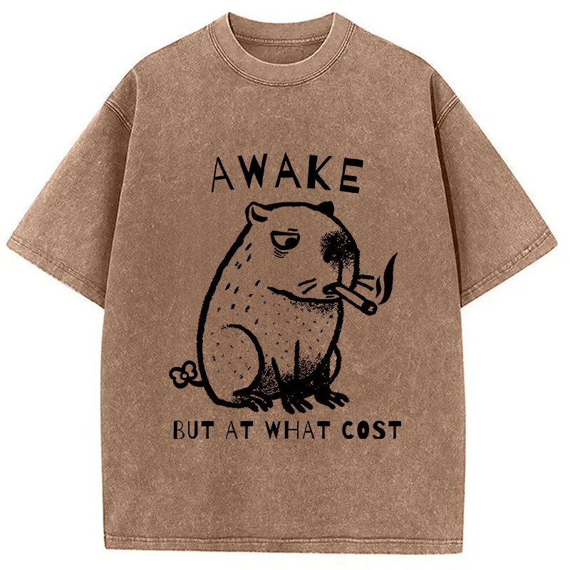 bbb Capybara Smoking Washed T-Shirt