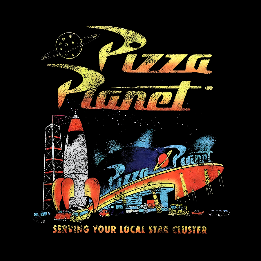 Retro Toy Story Pizza Planet Serving Your Local Star  T-Shirt