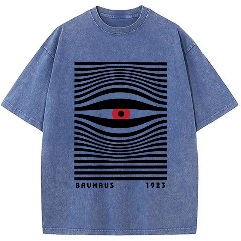 bbb Geometric Eyes Printed Washed T-Shirt