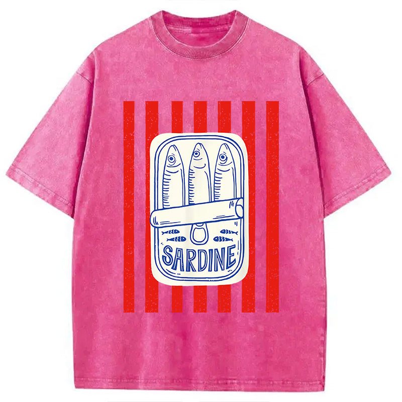bbb Les Sardines Red Stripes Fisherman Washed T-Shirt