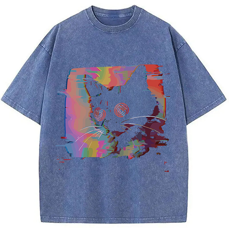 bbb Glitch Cat Washed T-Shirt