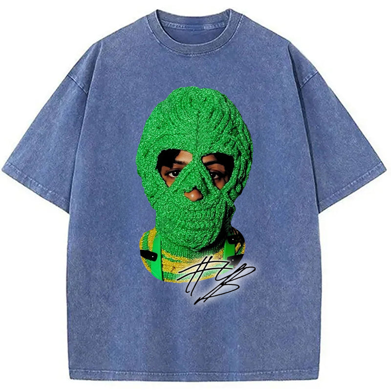 bbb NBA Youngboy Big Face Masa Washed T-Shirt