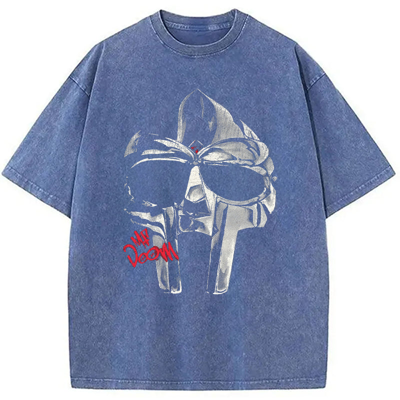 bbb Mf DOOM Halftone Illustration Washed T-Shirt