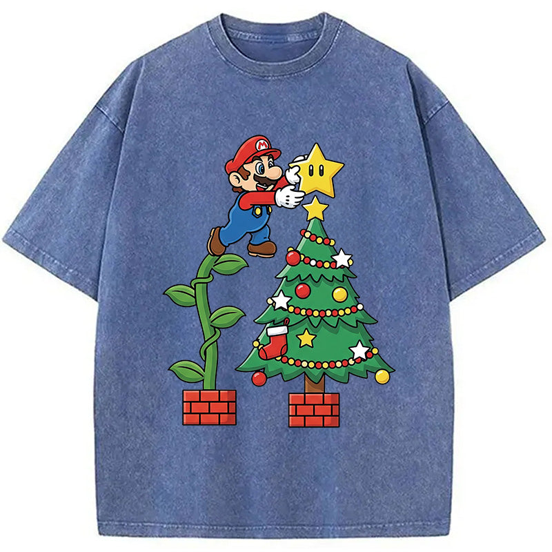 bbb Super Mario Christmas Washed T-Shirt