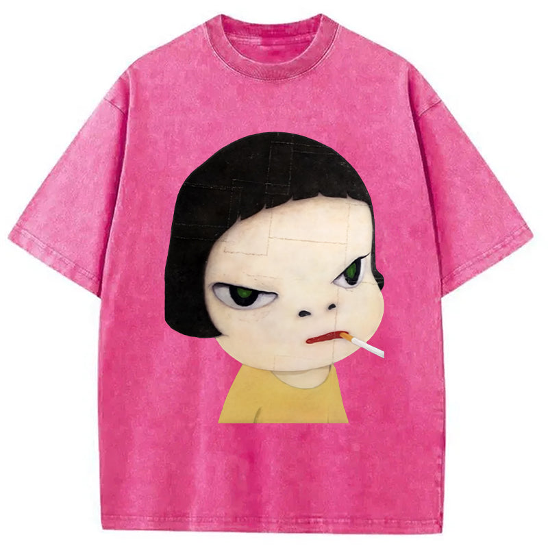 bbb Too Young To Die Smoking Girl Washed T-Shirt