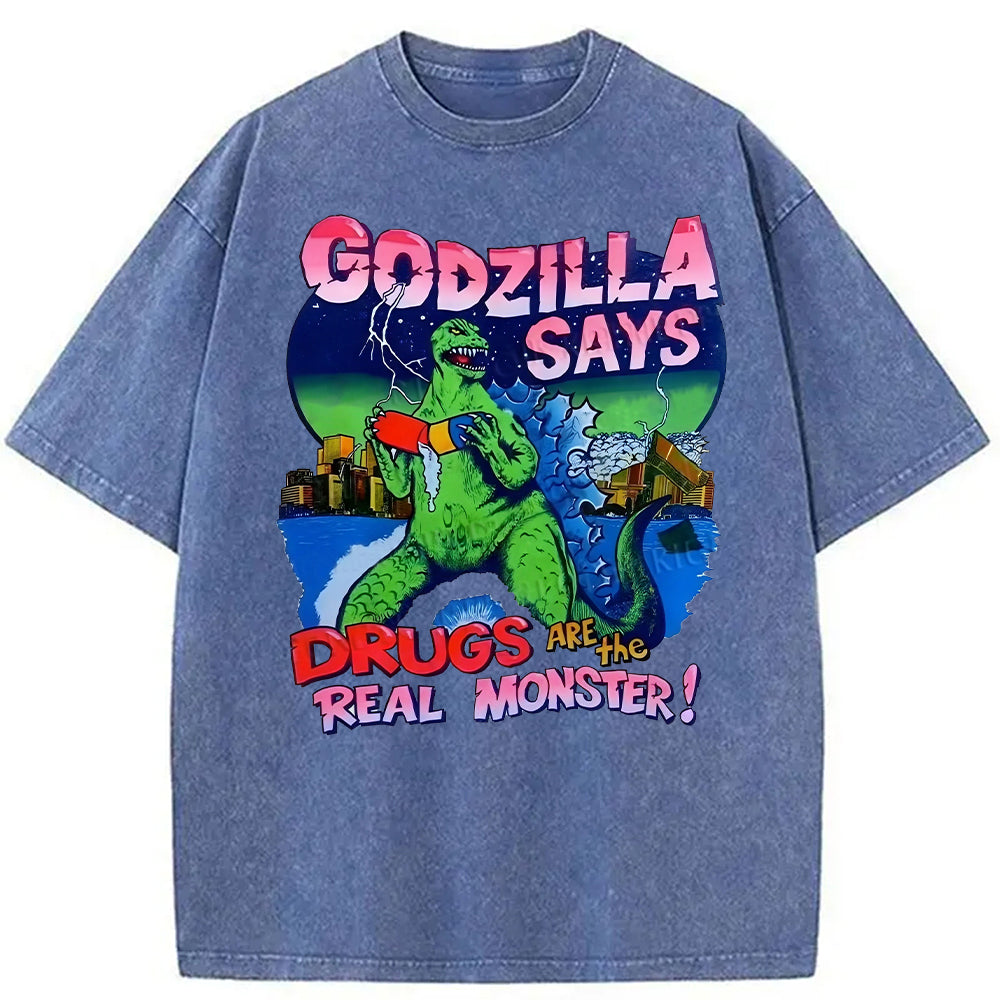 bbb Godzilla Says Washed T-Shirt