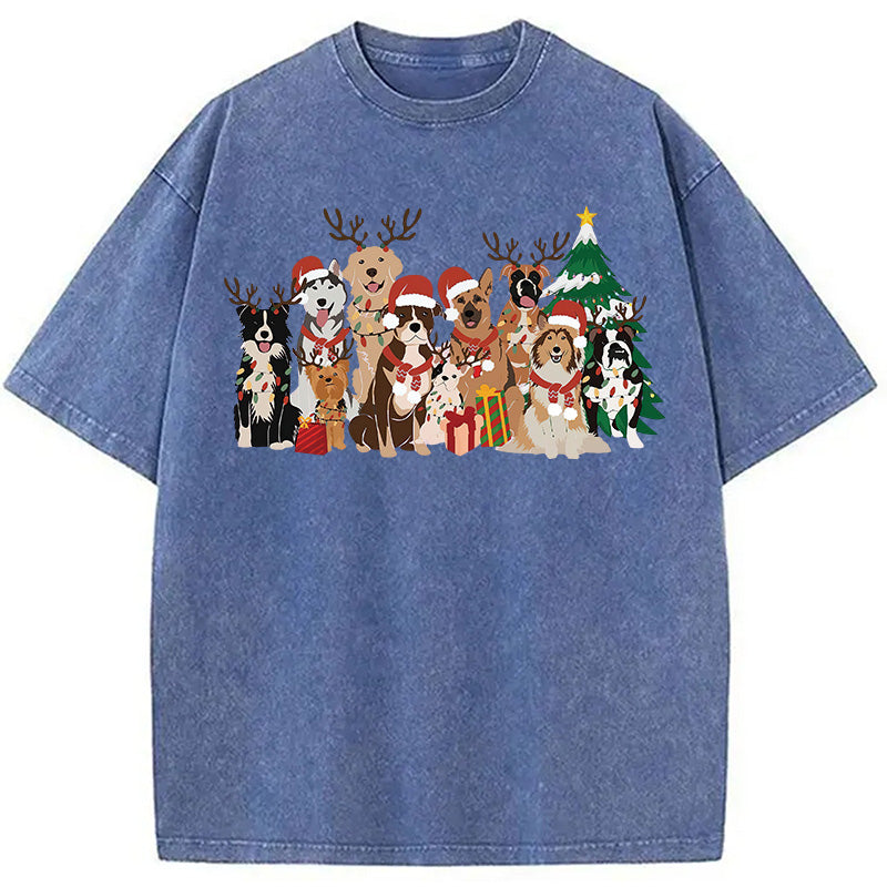 bbb Christmas Dogs Washed T-Shirt