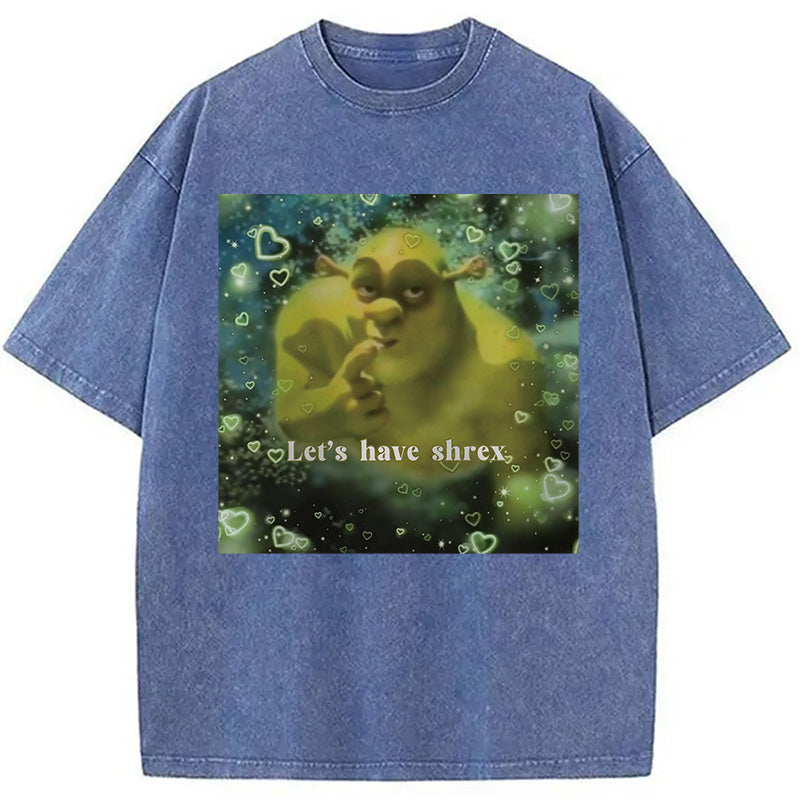 bbb Let's Have Shrex Ironic Funny Washed T-Shirt
