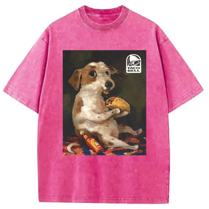 bbb Dog Chill With Taco Bell Vintage Washed T-Shirt