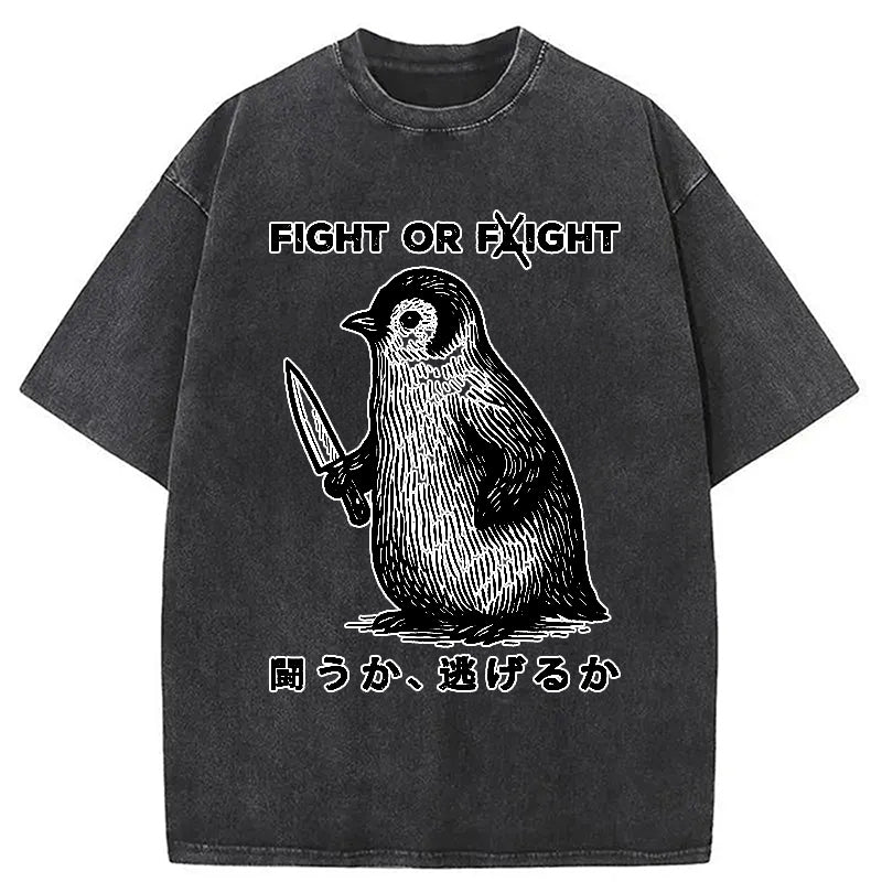 bbb Funny Fight Or Flight Washed T-Shirt