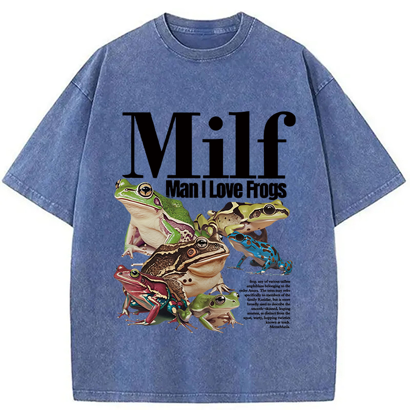 bbb Man I Love Frogs Meme Washed T-Shirt