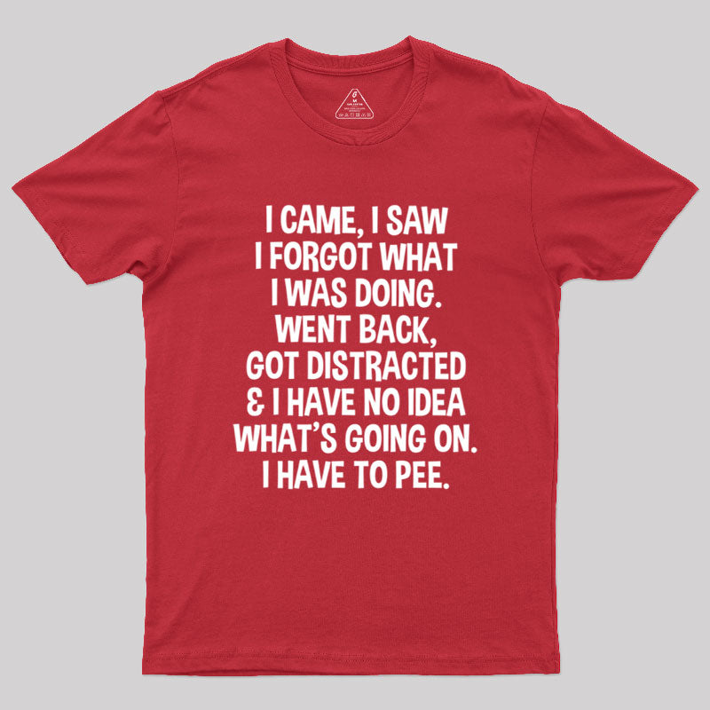 I Came I Saw I Forgot What I Was Doing  T-Shirt
