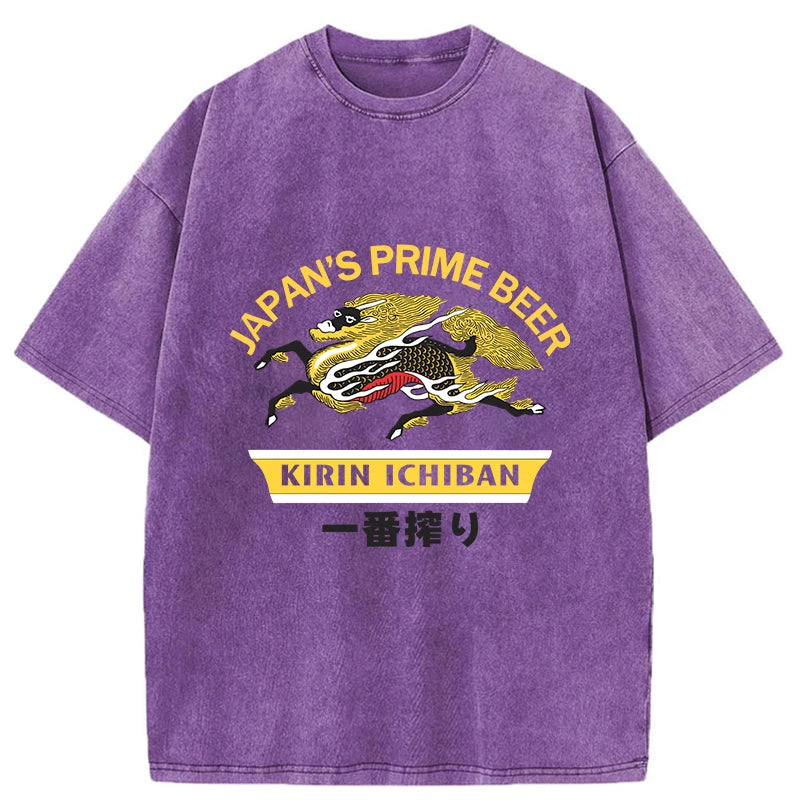 bbb Kirin Ichiban Beer Logo Japanese Washed T-Shirt