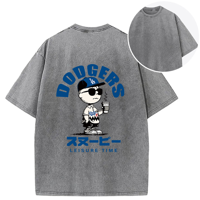 bbb Dodger Snoopy Vintage Japanese Back Washed T-Shirt