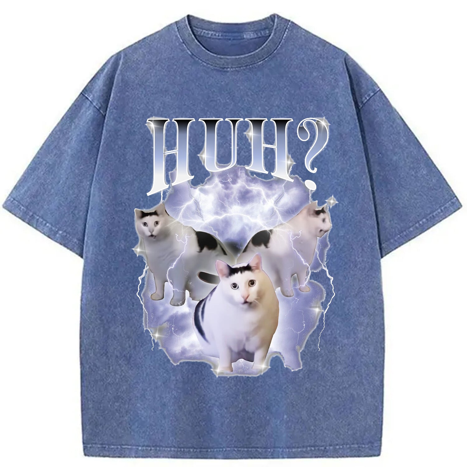 bbb Huh Cat Chonky Ben Meme Washed T-Shirt