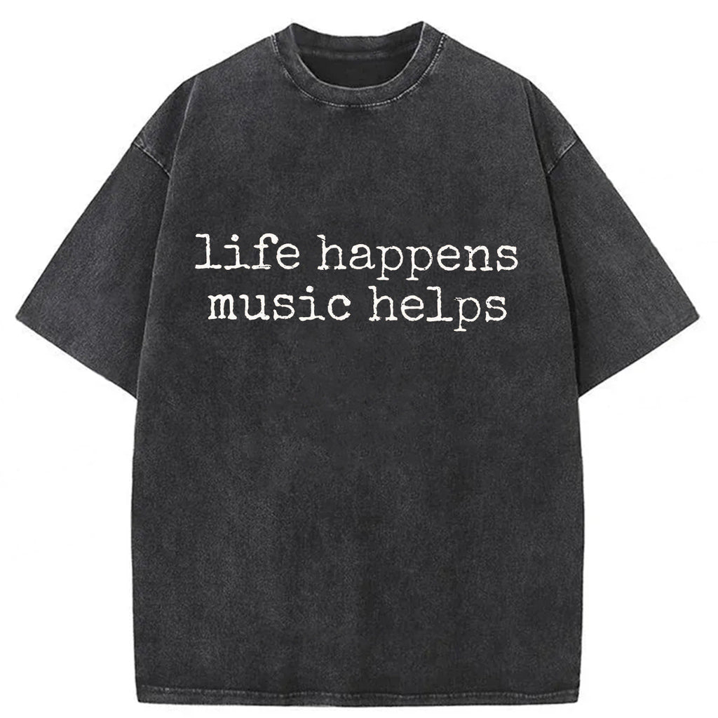 bbb Life Happens Washed T-shirt