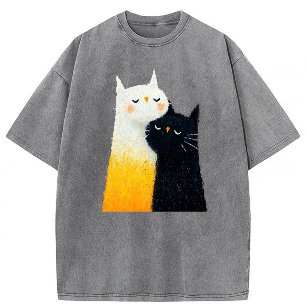 bbb Cats Hug Washed T-shirt
