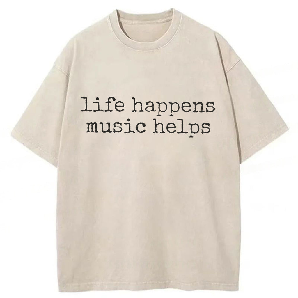 bbb Life Happens Washed T-shirt
