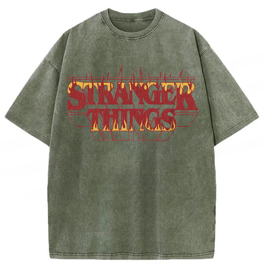 bbb Stranger Things Fire Washed T-shirt