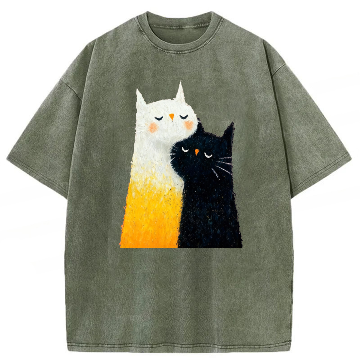 bbb Cats Hug Washed T-shirt