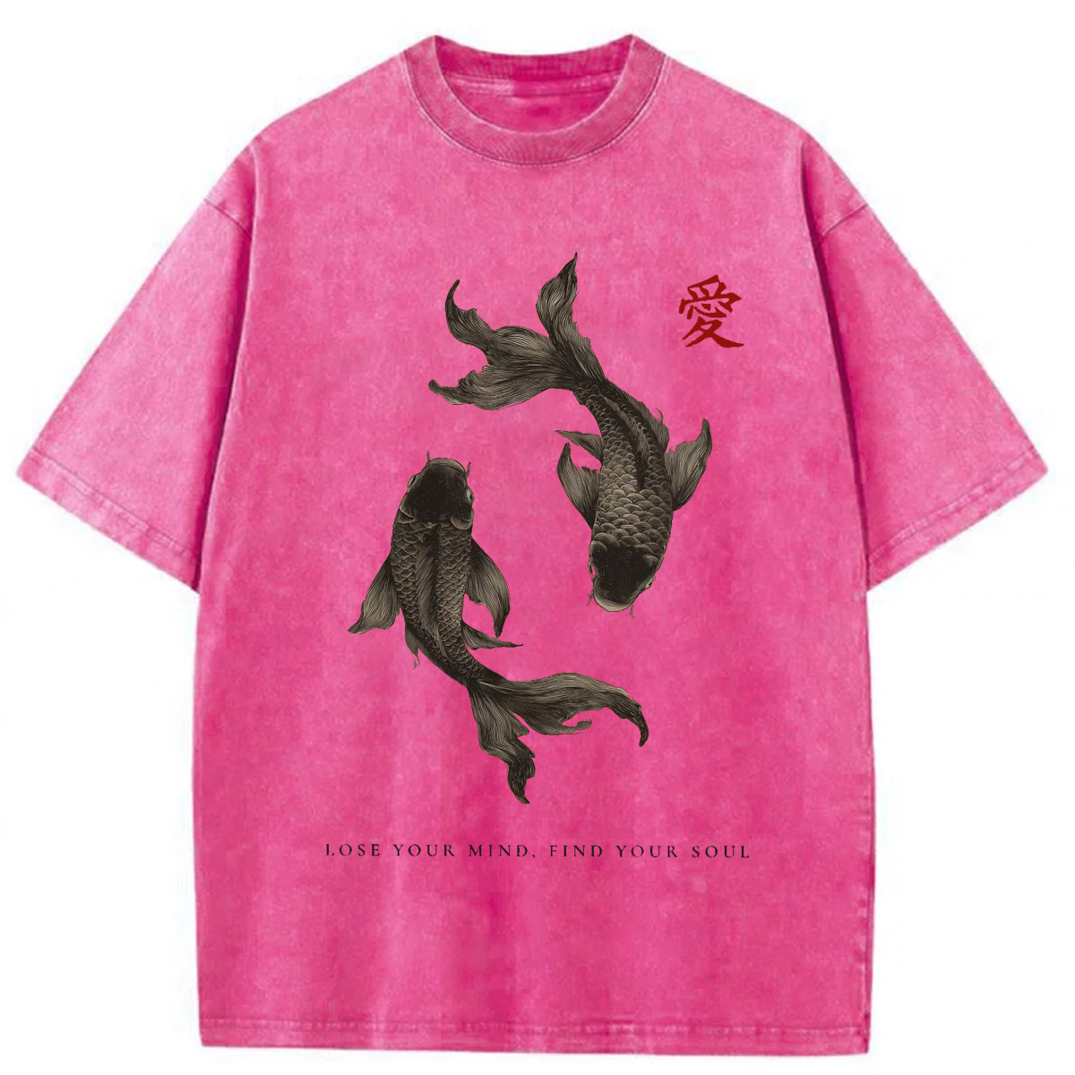 bbb Black Koi Fish Washed T-shirt
