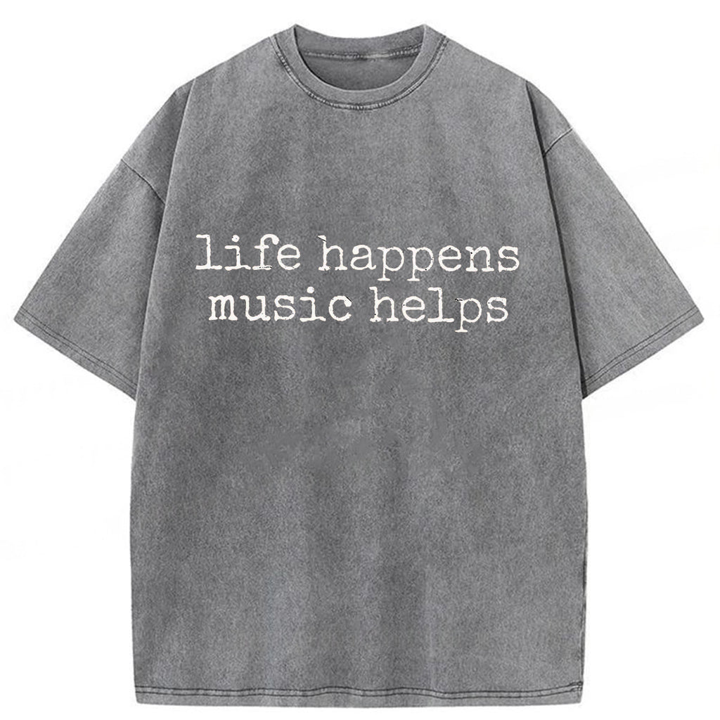 bbb Life Happens Washed T-shirt