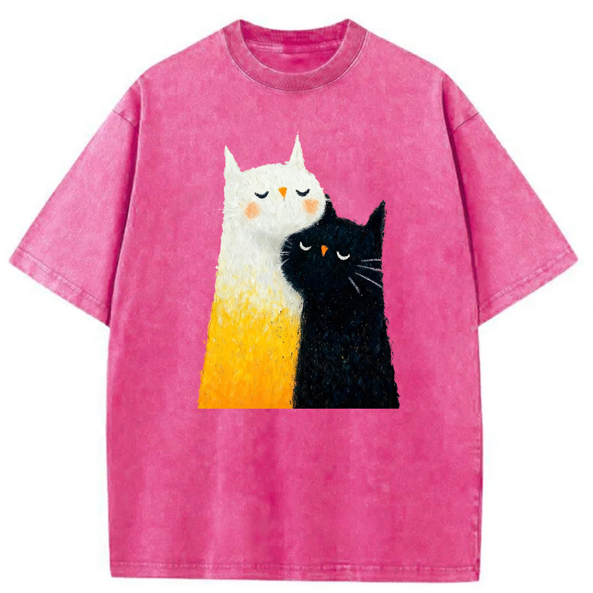 bbb Cats Hug Washed T-shirt