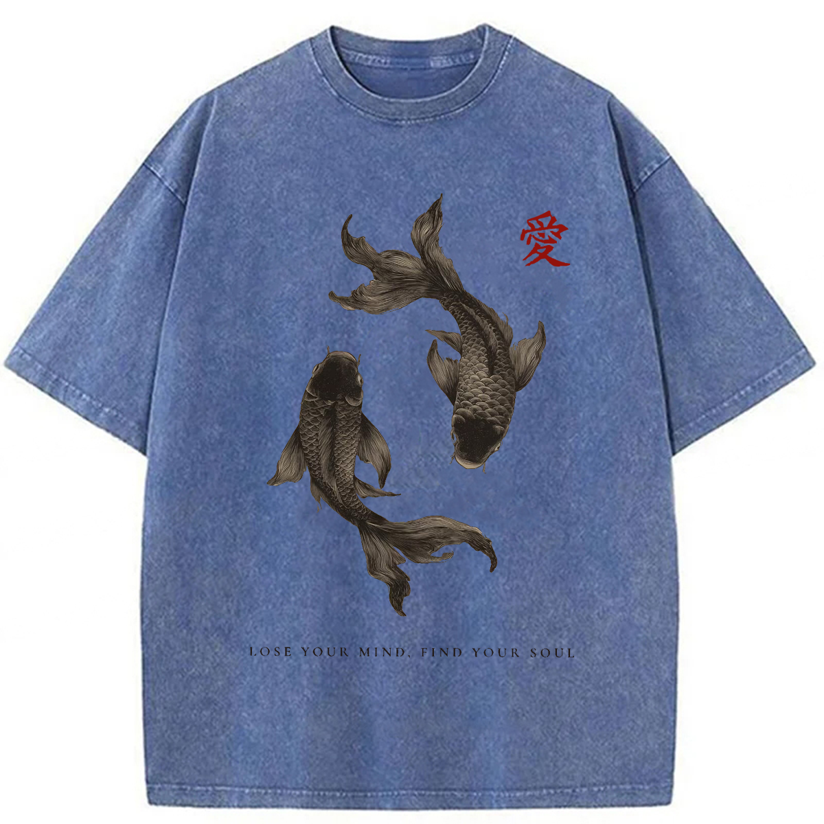 bbb Black Koi Fish Washed T-shirt