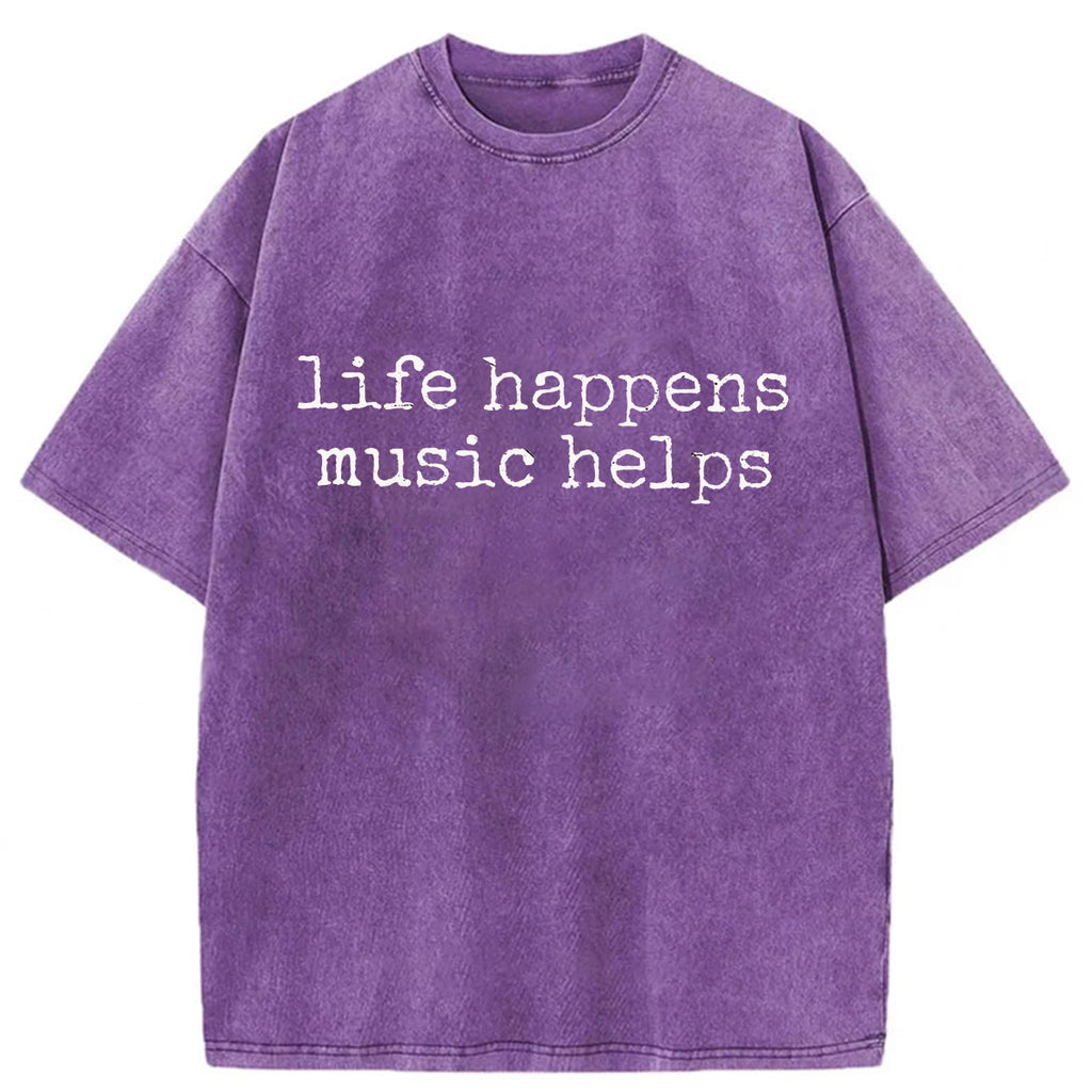 bbb Life Happens Washed T-shirt