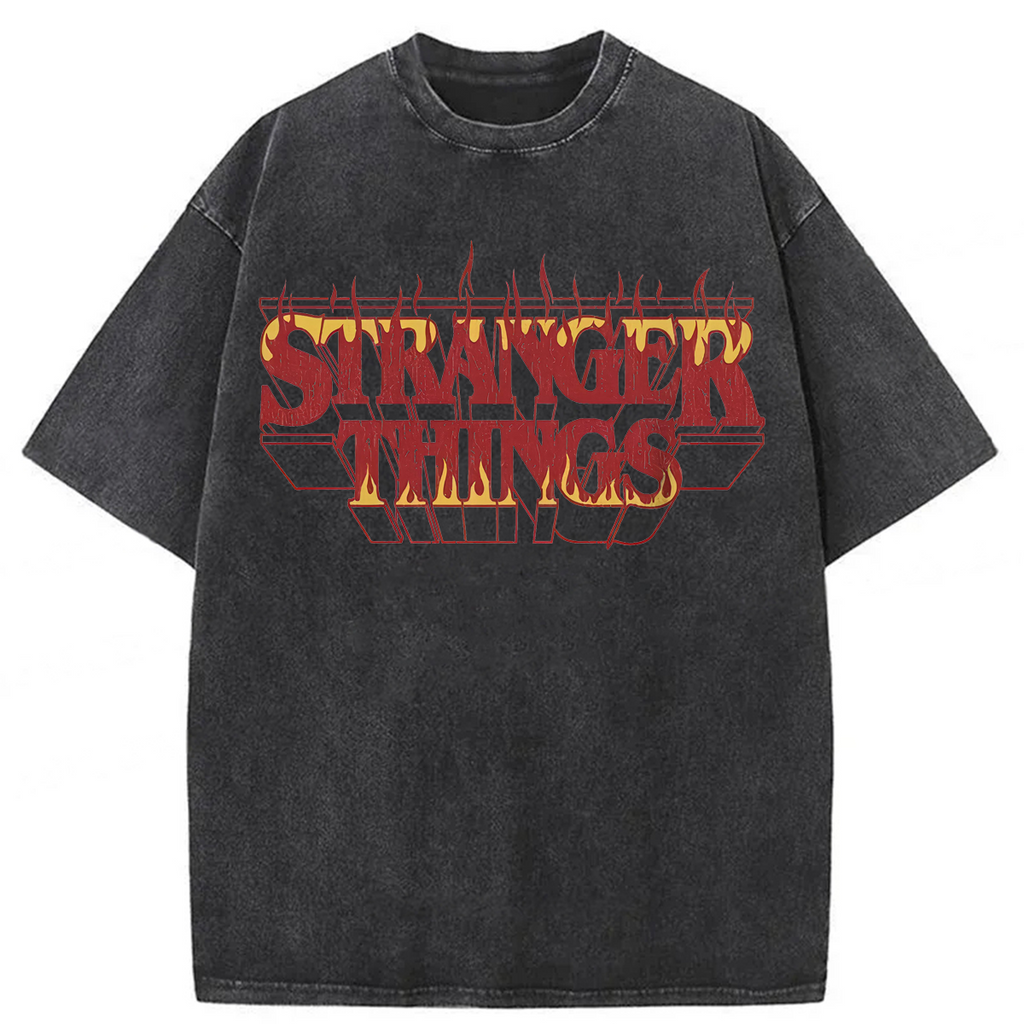 bbb Stranger Things Fire Washed T-shirt