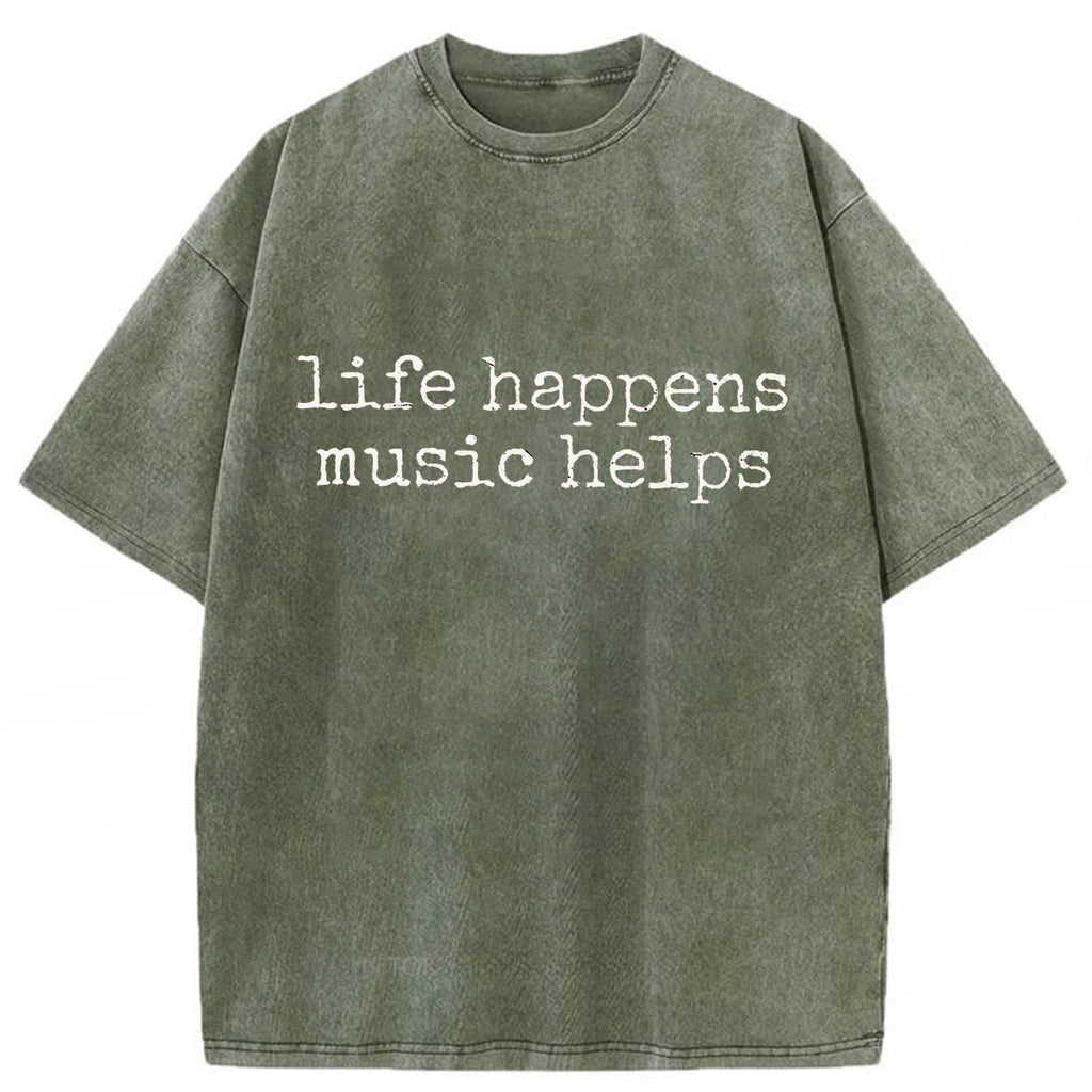 bbb Life Happens Washed T-shirt
