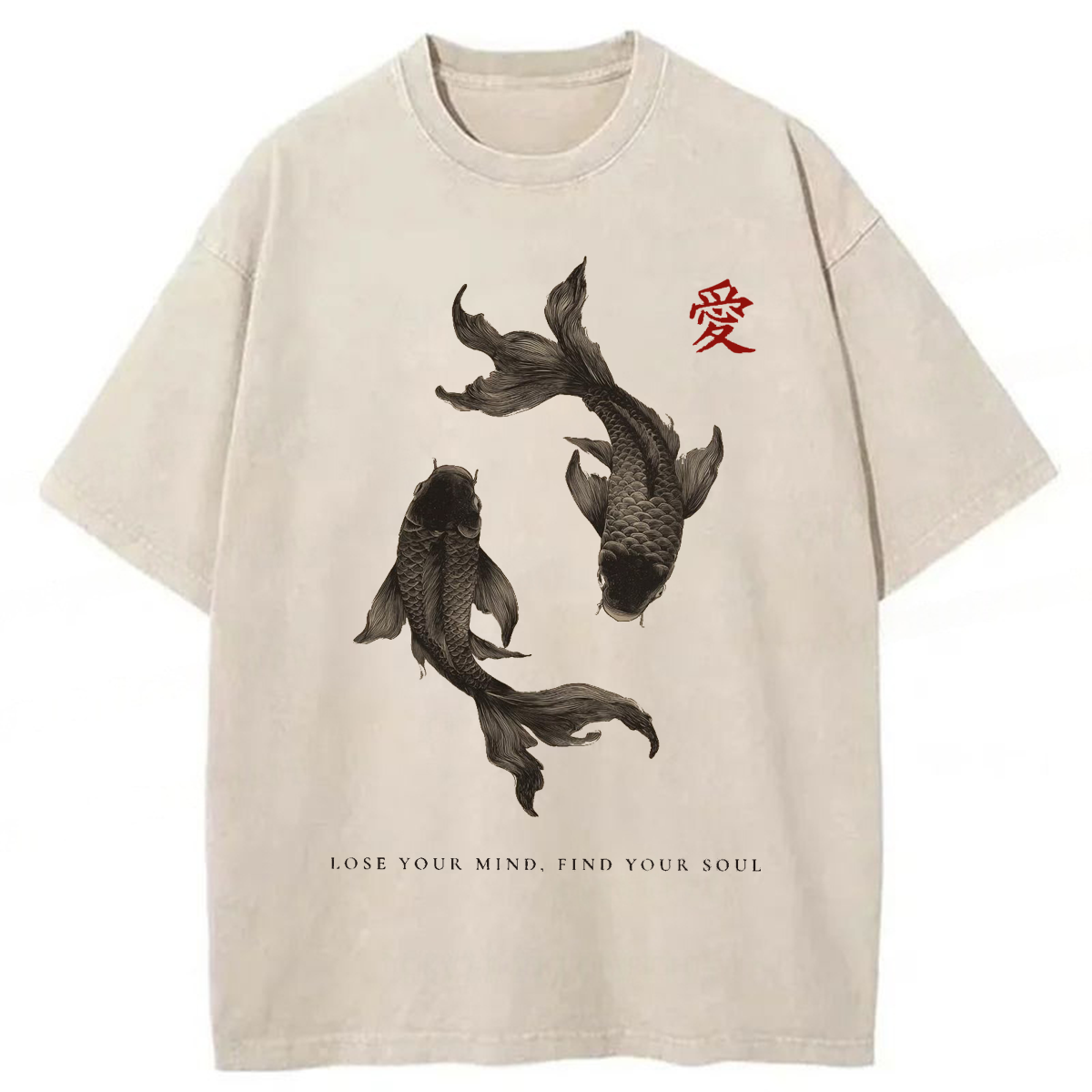 bbb Black Koi Fish Washed T-shirt