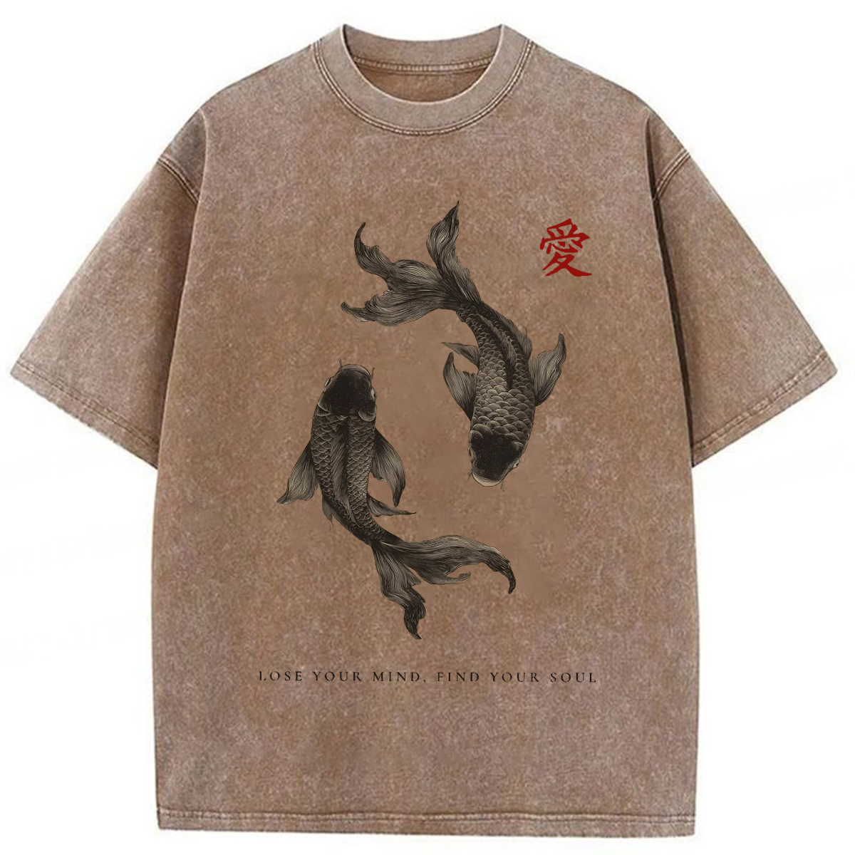 bbb Black Koi Fish Washed T-shirt