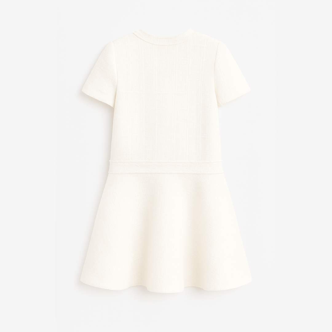 Ladies Short Elegant Fashion Summer Dress - Chic O-neck Mini Dress for Youth Parties