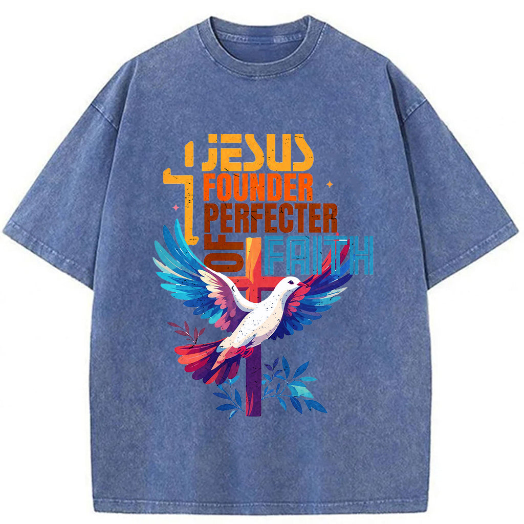 bbb Jesus Founder Perfecter Of Faith Washed T-shirt