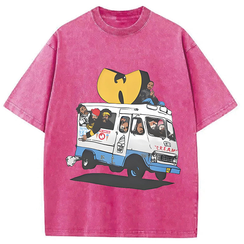 bbb Wu Tang Retro Hip Hop Washed T-Shirt