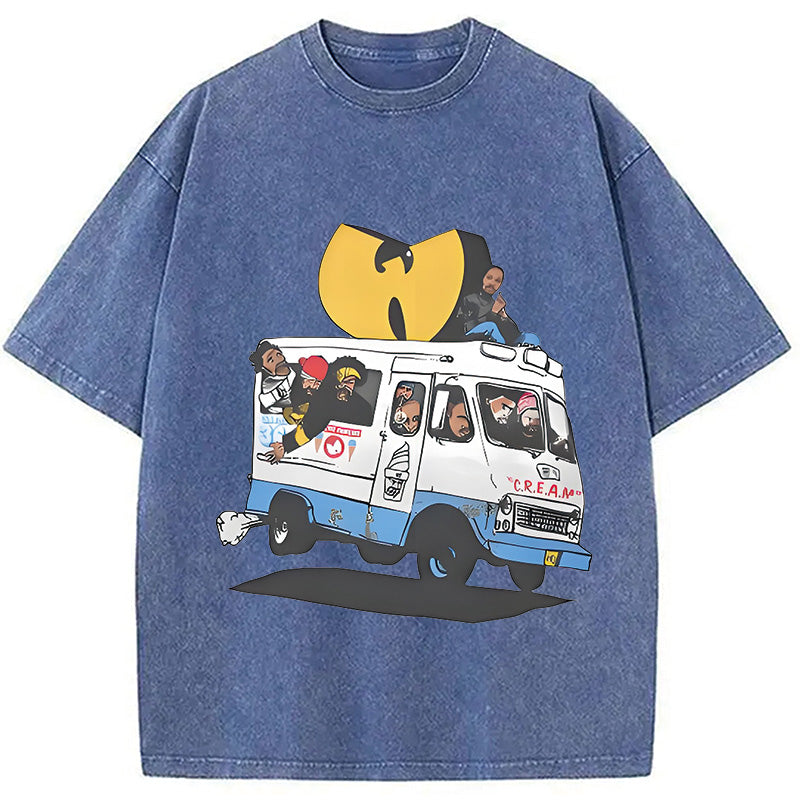 bbb Wu Tang Retro Hip Hop Washed T-Shirt