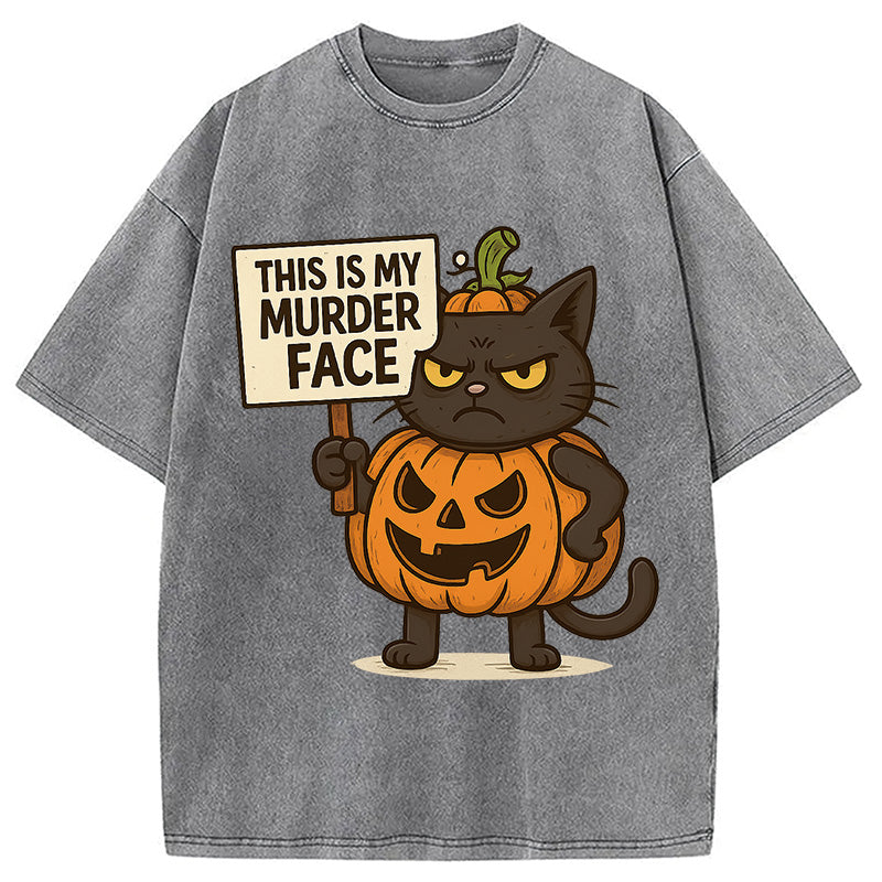 bbb This Is My Murder Face Washed T-Shirt