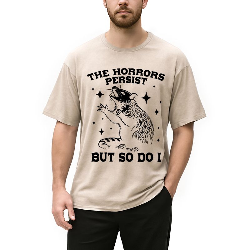 bbb Funny Angry Opossum Possum Washed T-Shirt