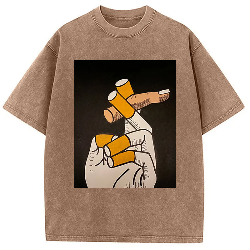 bbb Finger Cigarette Washed T-Shirt