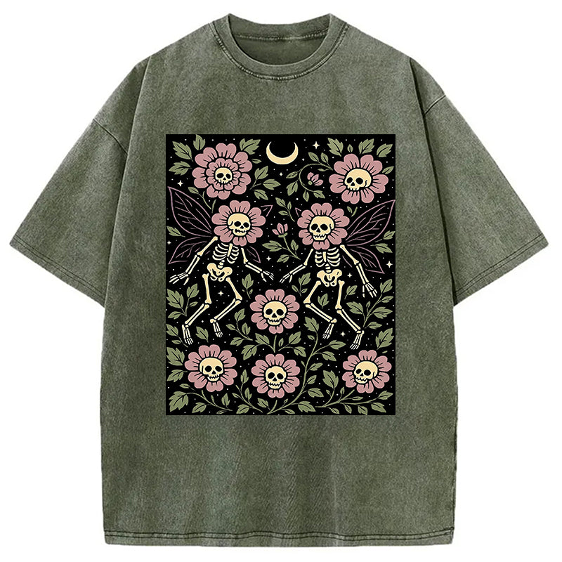 bbb Skeleton Fairy Grunge Washed T-Shirt