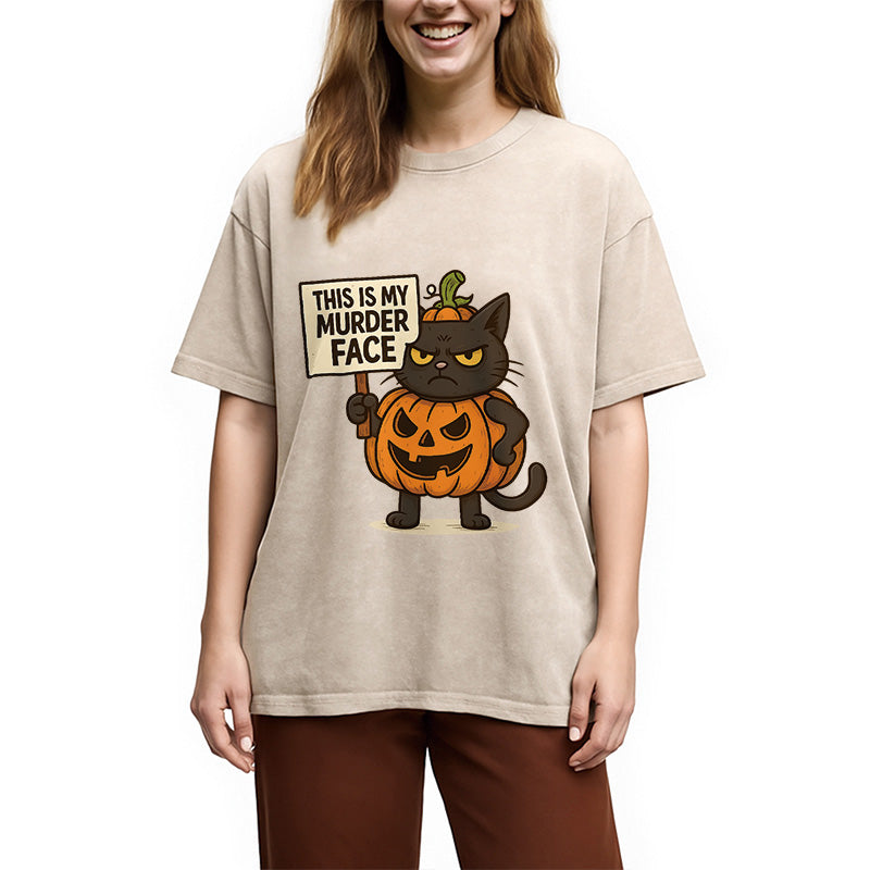 bbb This Is My Murder Face Washed T-Shirt