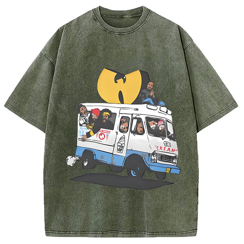 bbb Wu Tang Retro Hip Hop Washed T-Shirt